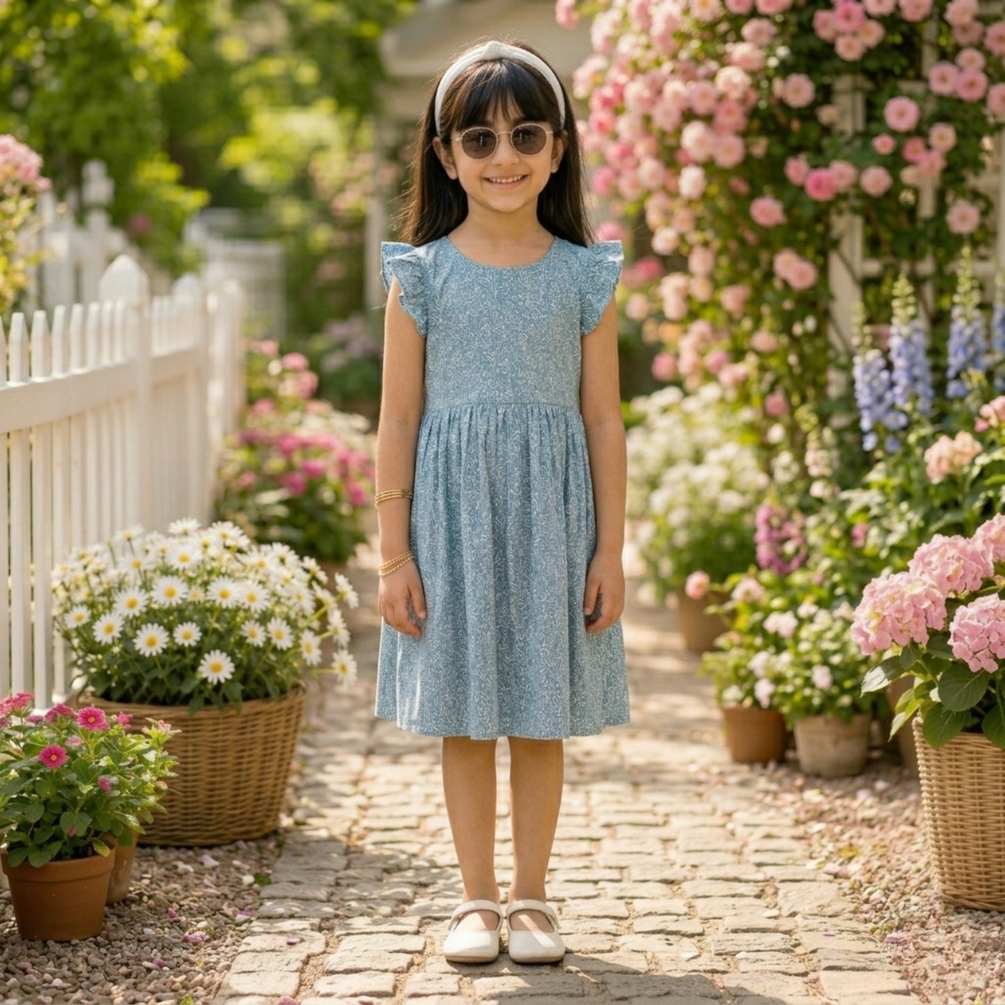 Girls Floral Flare Dress