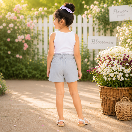 Girls Grey Casual Shorts