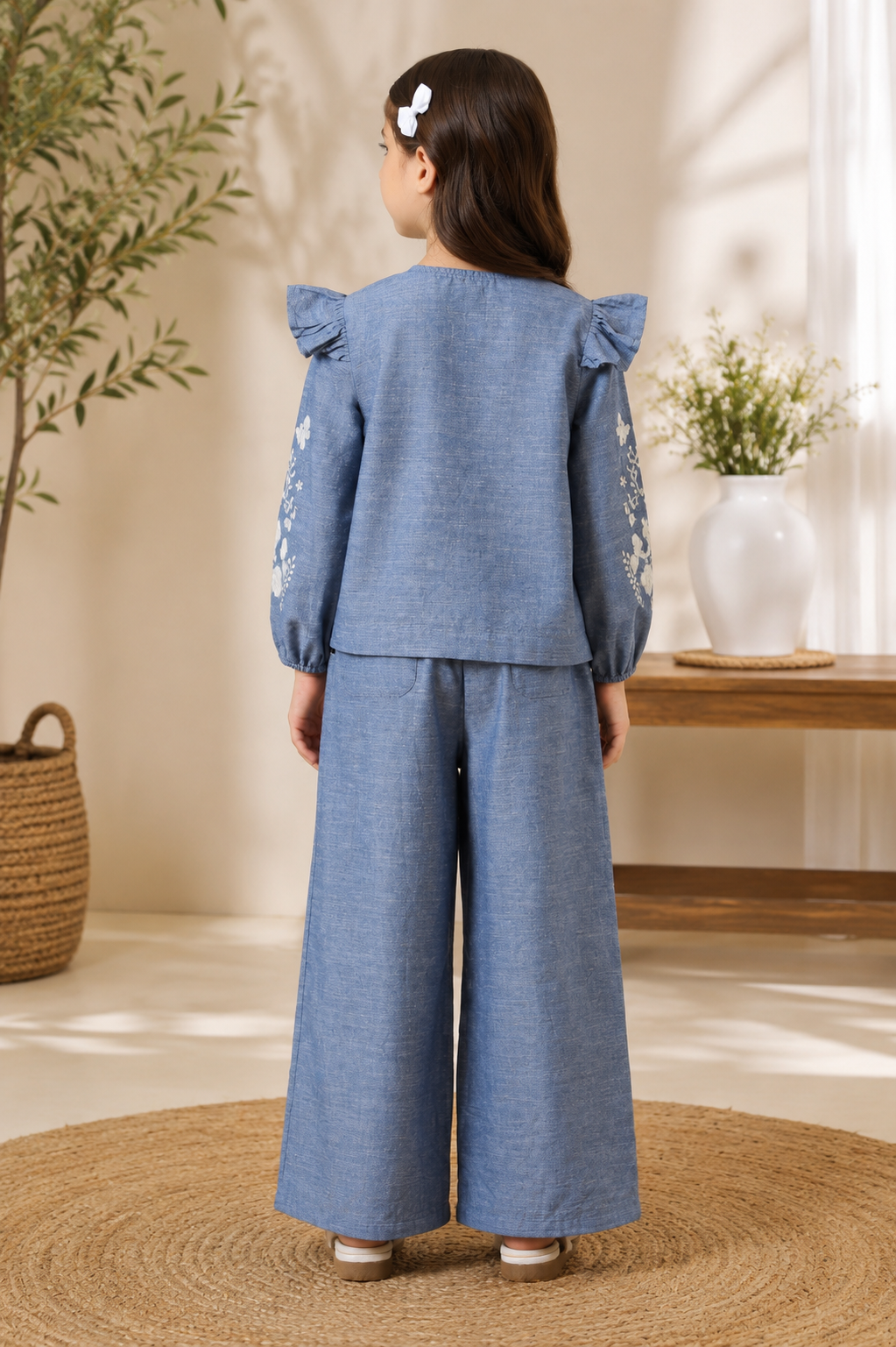 Girls Ruffle Sleeve Co-Ord Set