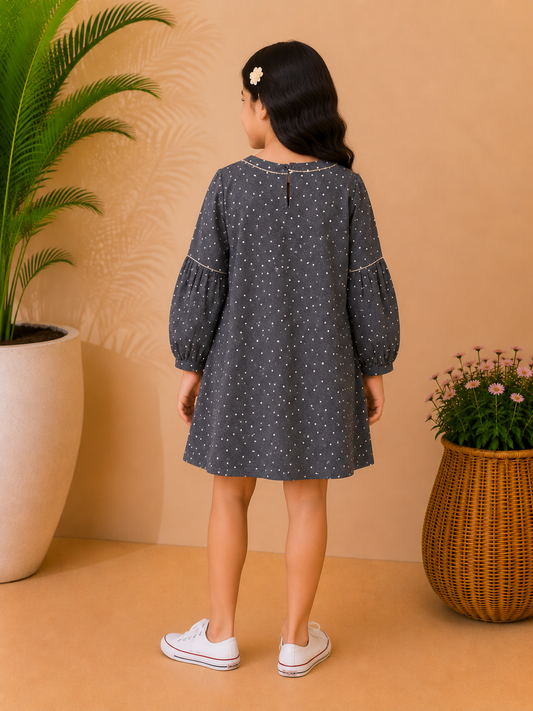 Girls Polka Dot A-Line Dress