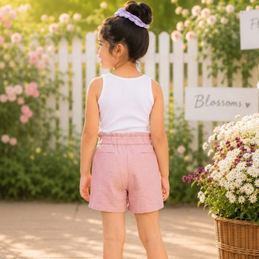 Girls Pink Casual Shorts