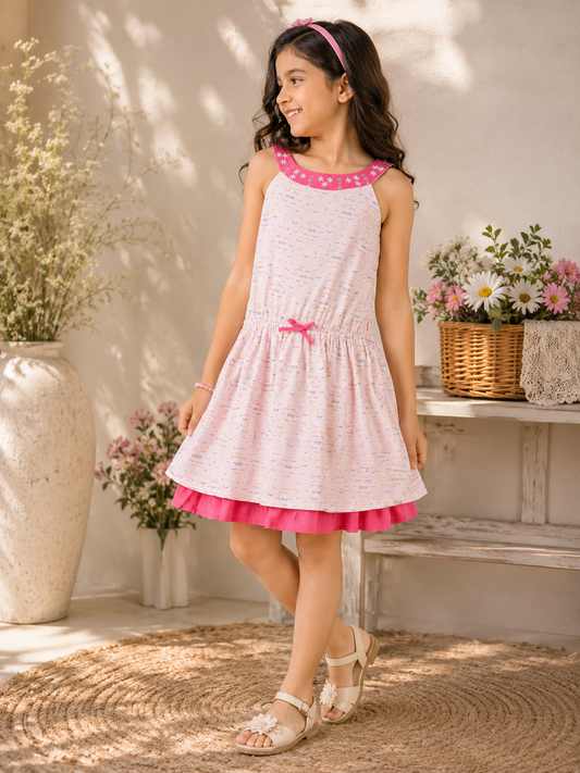Girls Printed A-Line Dress