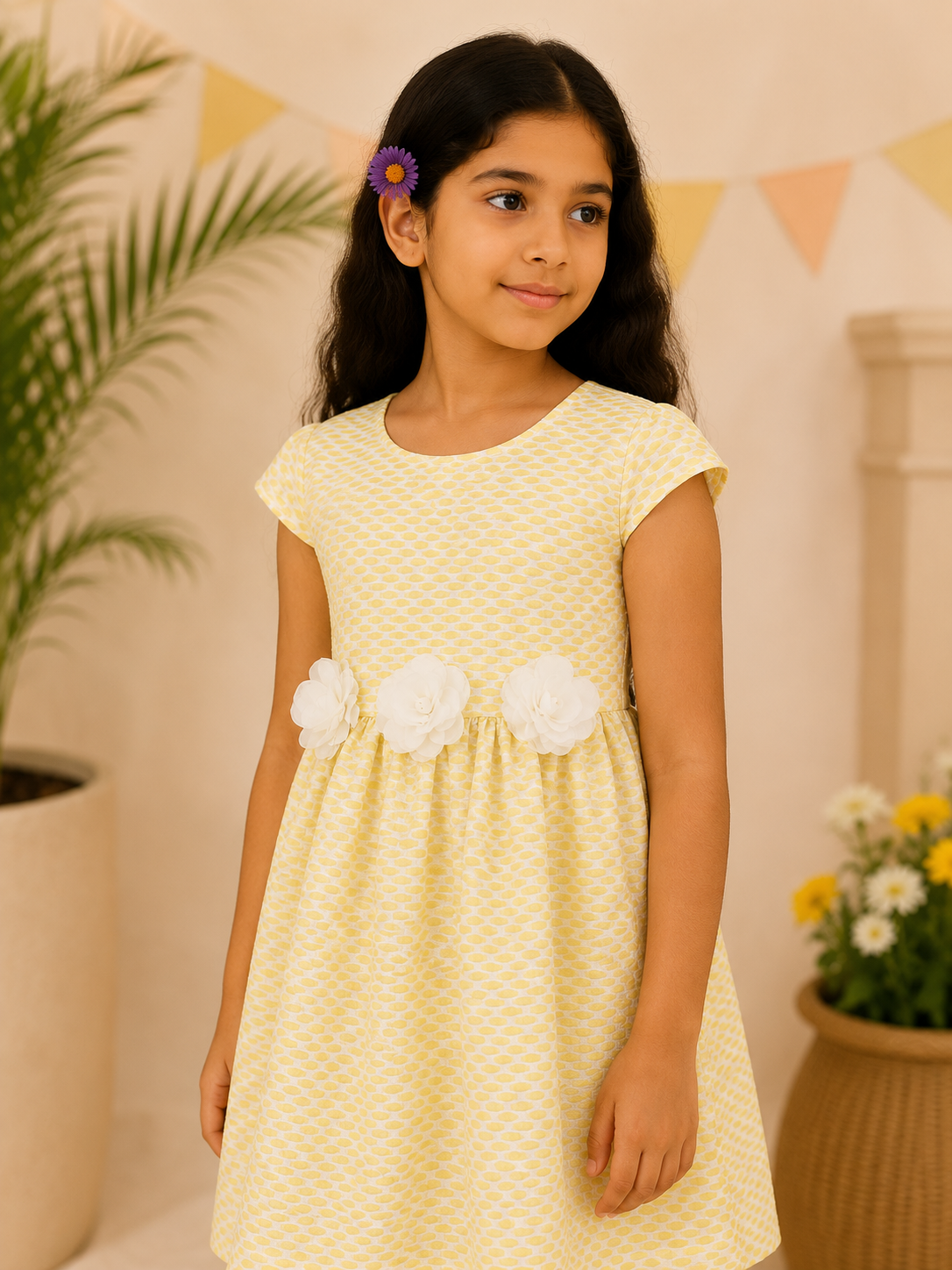 Girls Floral Fit & Flare Dress