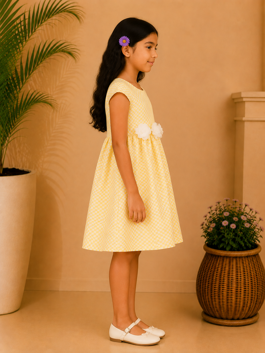 Girls Floral Fit & Flare Dress