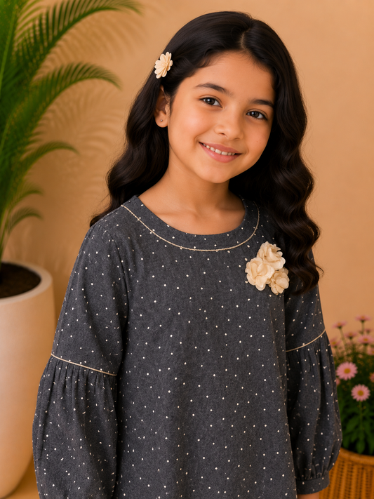 Girls Polka Dot A-Line Dress