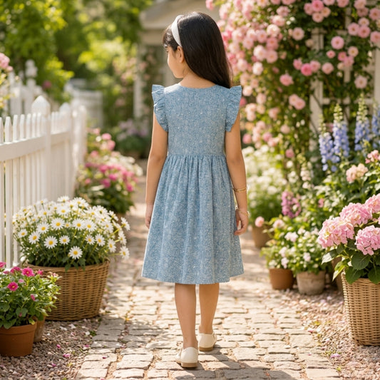 Girls Floral Flare Dress