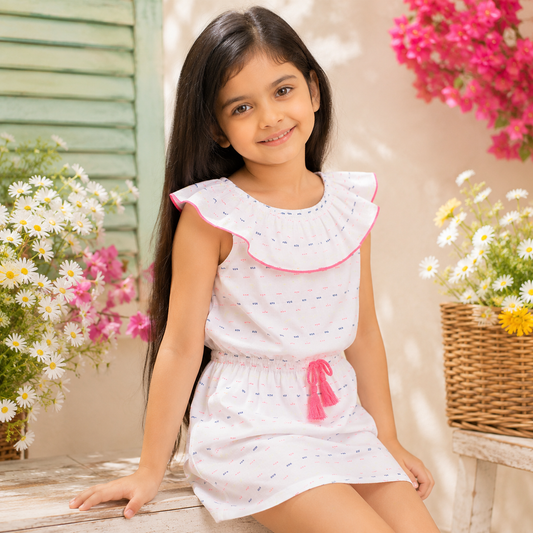 Girls Printed Fit & Flare Dress