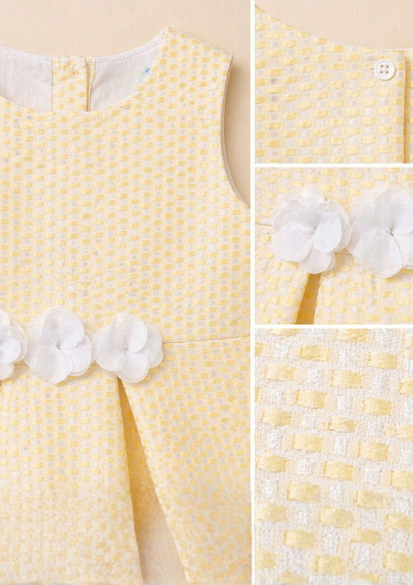 Girls Yellow Sleeveless Fit & Flare Dress