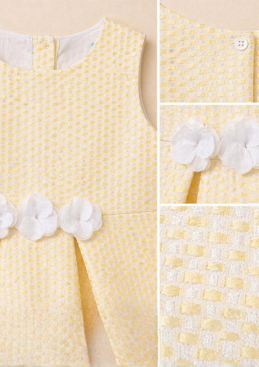 Girls Yellow Sleeveless Fit & Flare Dress