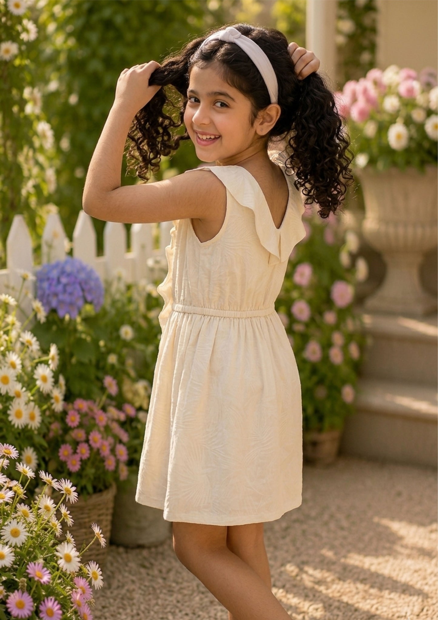 Girls Layered Ruffle Fit & Flare Dress
