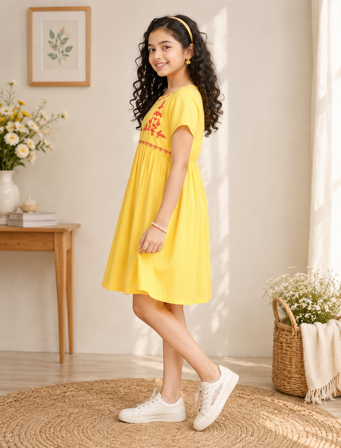 Girls Floral Fit & Flare Dress