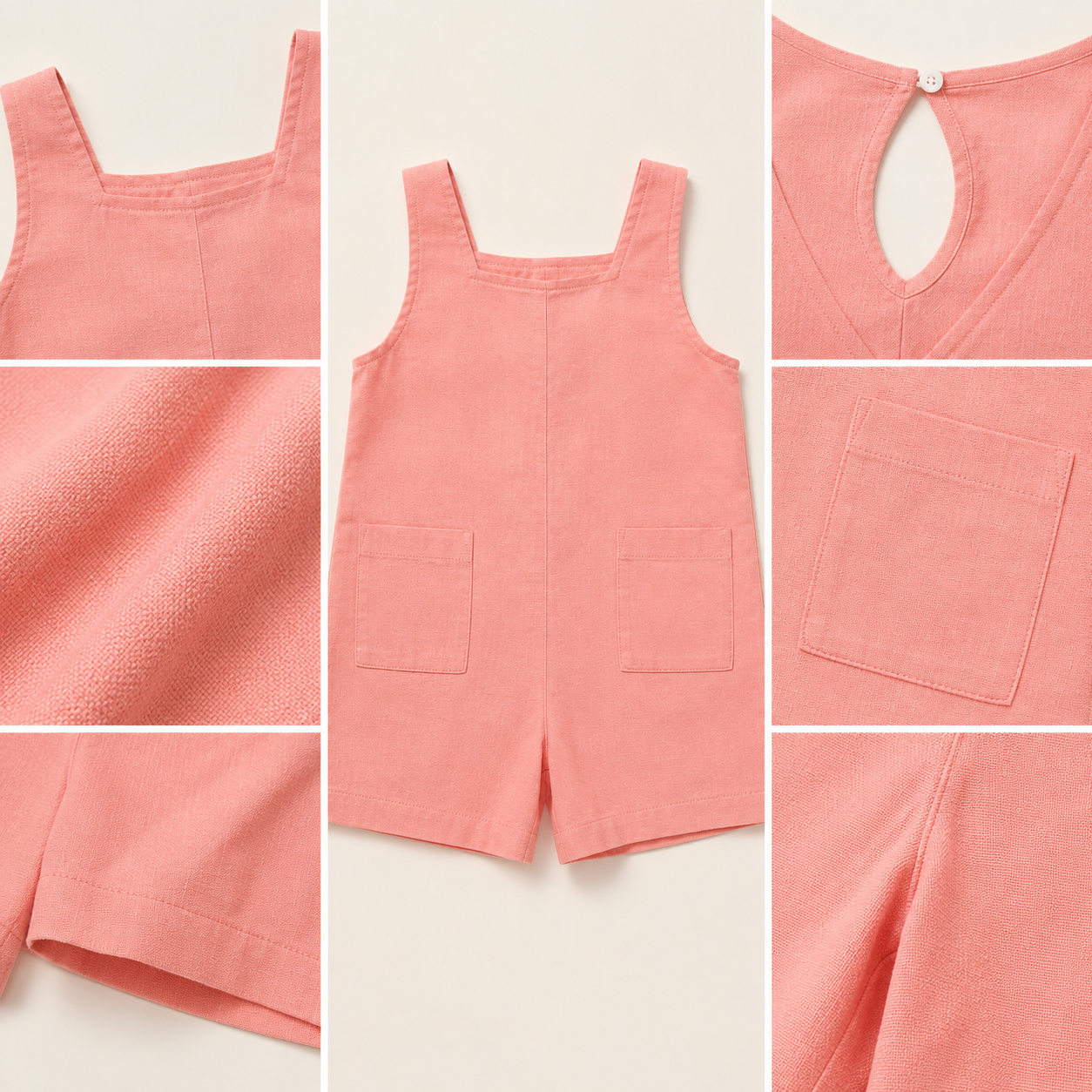 Girls Pink Sleeveless Romper Co-Ord Set