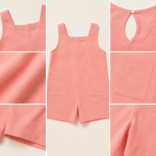 Girls Pink Sleeveless Romper Co-Ord Set