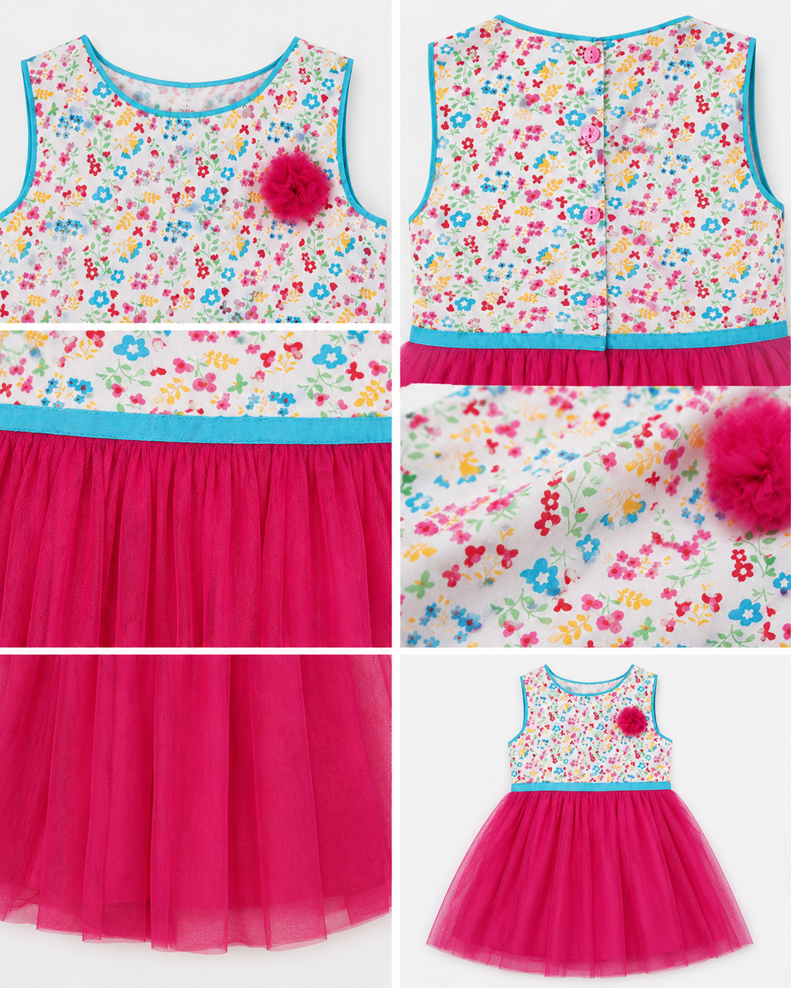 Girls Floral Printed Fit & Flare Dress
