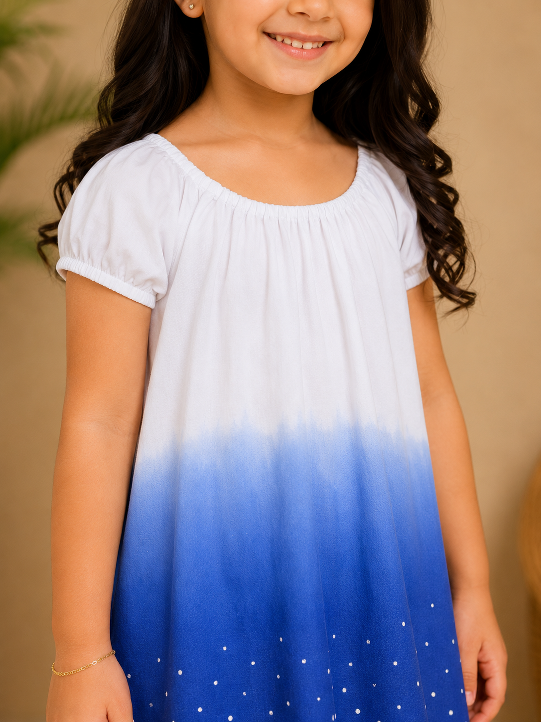 Girls Blue Ombre A-Line Dress