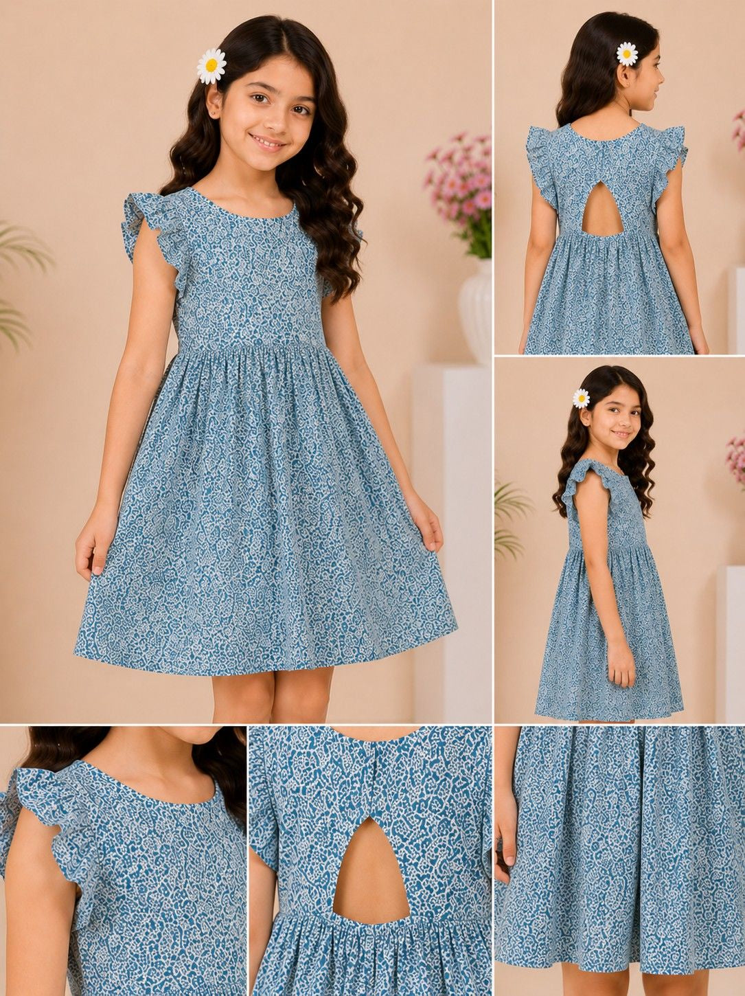 Girls Floral Flare Dress
