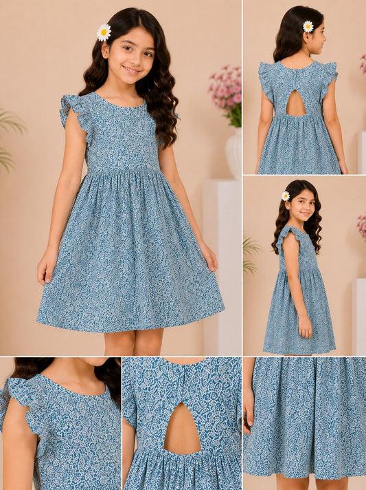 Girls Floral Flare Dress
