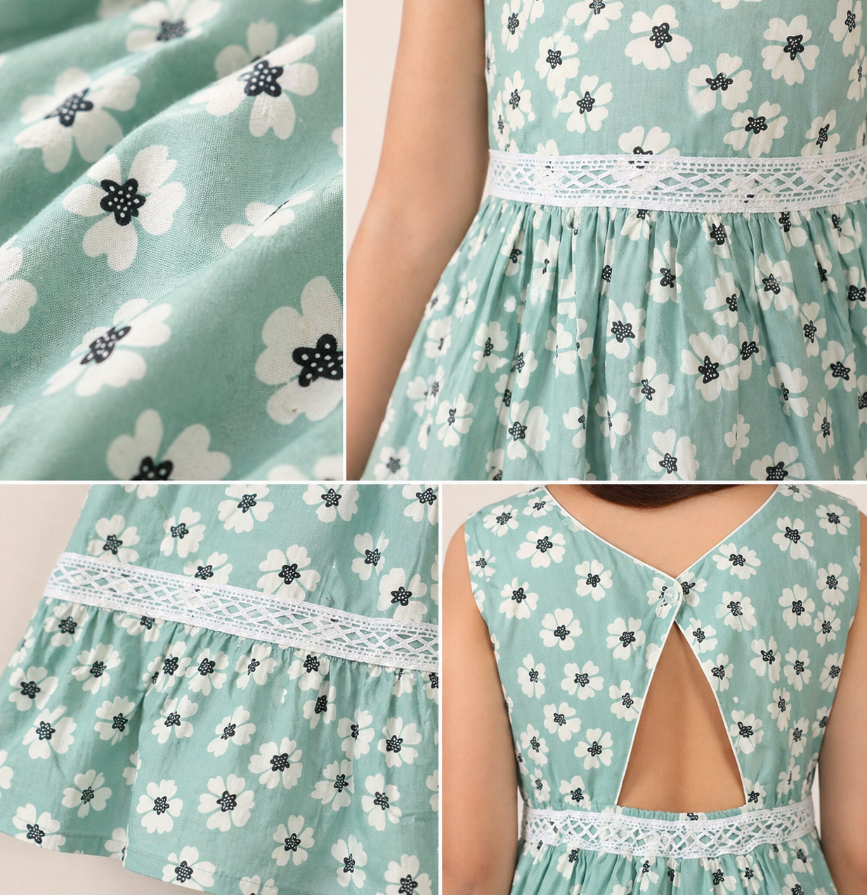 Girls Floral Printed Casual Dress