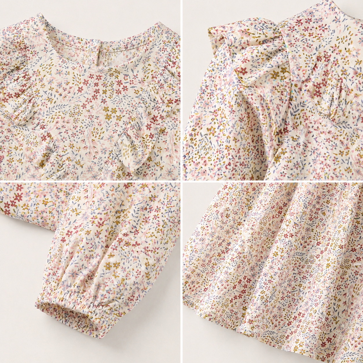 Girls White Floral Dress