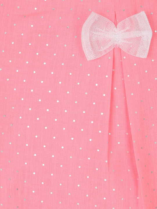 Girls Pink Embellished Top & Skirt Co-Ord Set