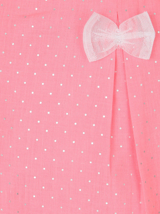 Girls Pink Embellished Top & Skirt Co-Ord Set