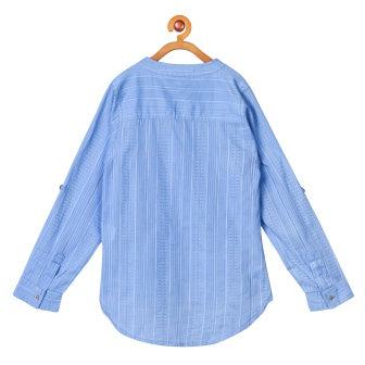 Girls Textured Blue Top