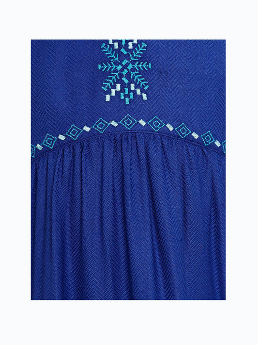Girls Embroidered Blue Top