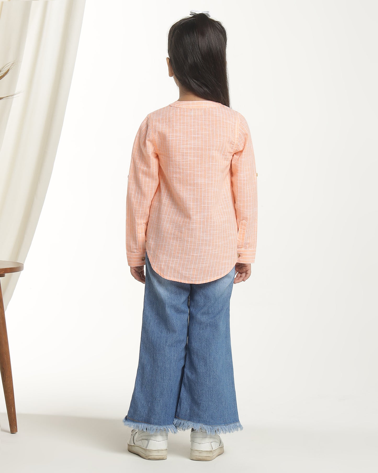 Girls Mandarin Collar Casual Top