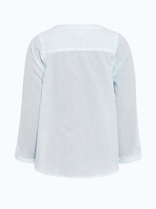 Girls White Embroidered Casual Shirt