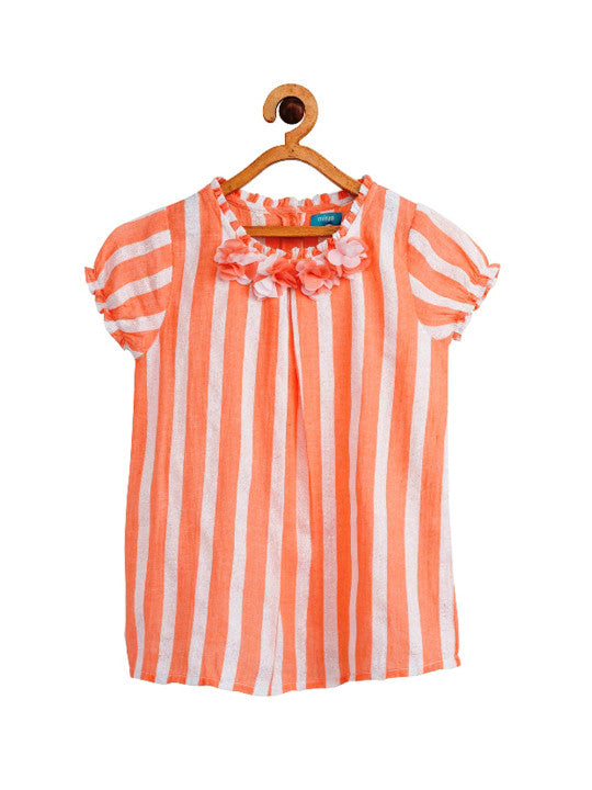 Girls Top with Floral Detail