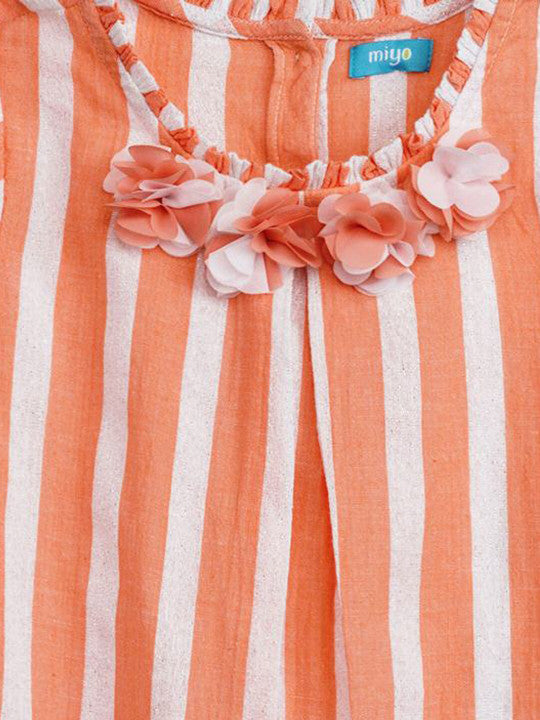 Girls Top with Floral Detail