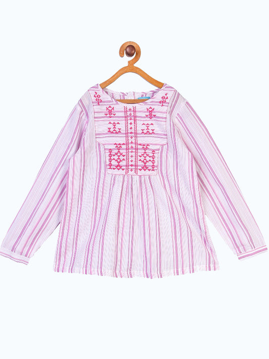 Girls Embroidered Pink Top