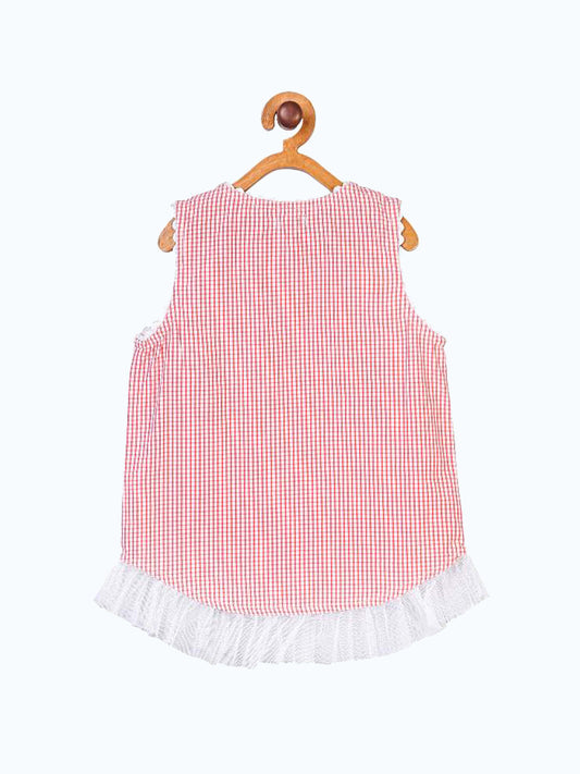 Girls Embroidered Sleeveless Casual Top