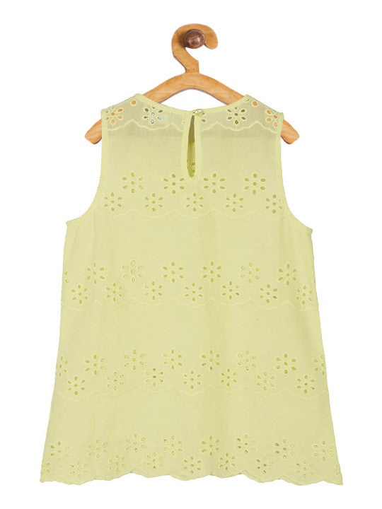 Girls Lemon Yellow Casual Top