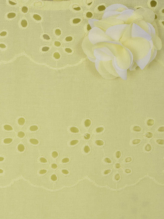 Girls Lemon Yellow Casual Top