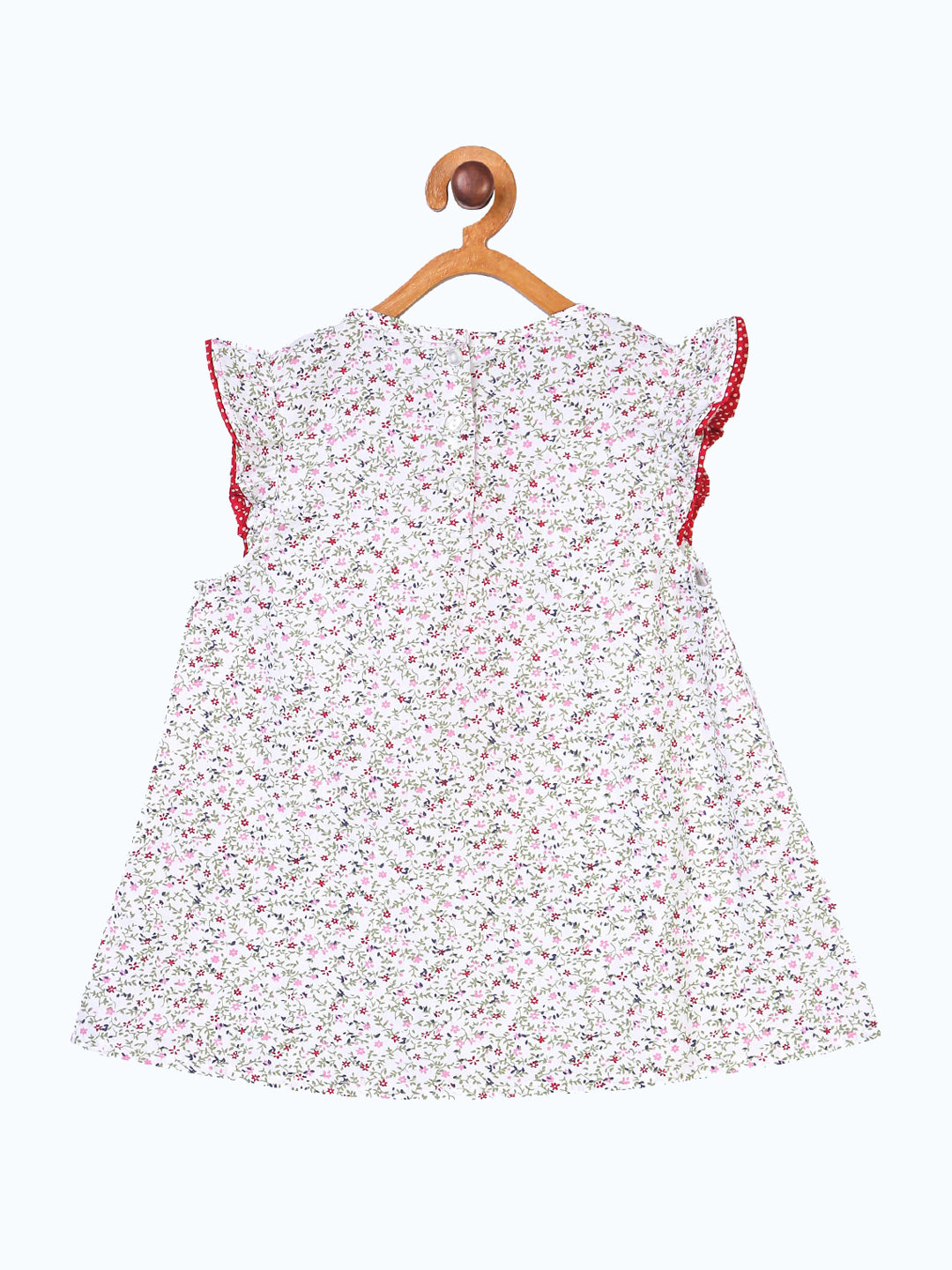 Girls Floral Flutter Sleeve Top