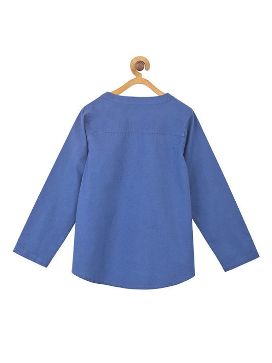 Girls Embroidered Blue Top