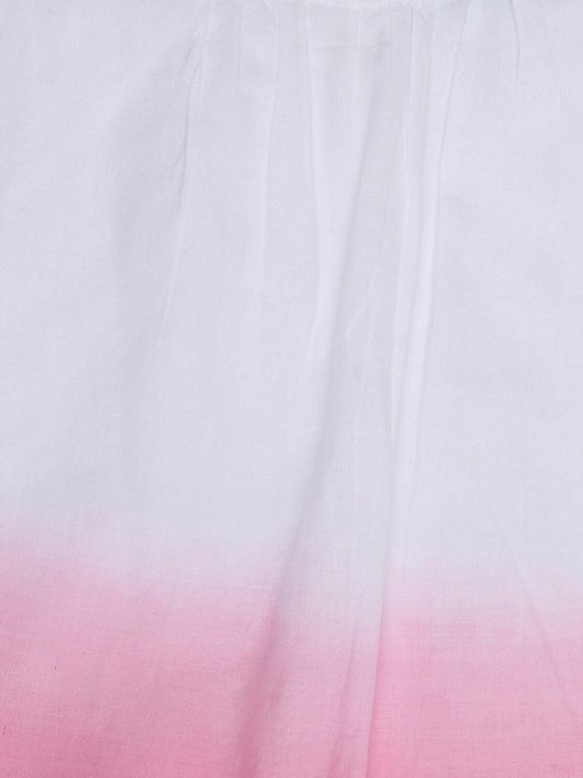 Girls White Pink Ombre Sequin Casual Top