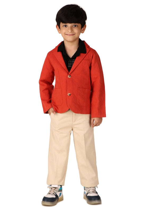 Boys Red Casual Jacket