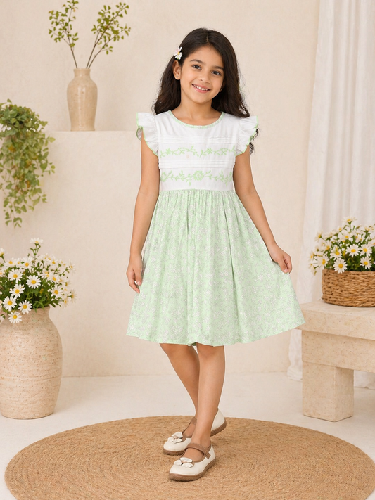 Girls Floral Flare Dress