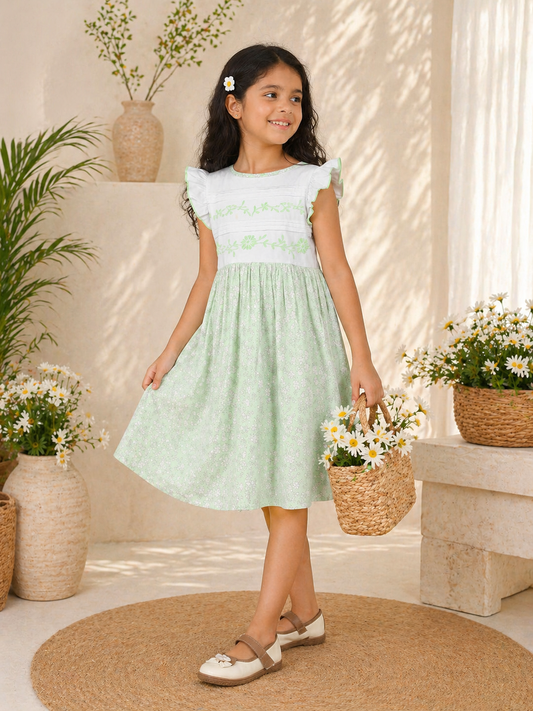 Girls Floral Flare Dress