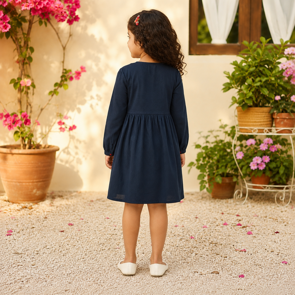 Girls Embroidered Fit & Flare Dress