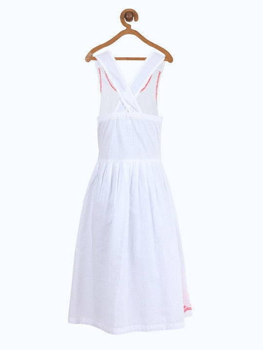 Girls Embroidered Ethnic Fit & Flare Dress