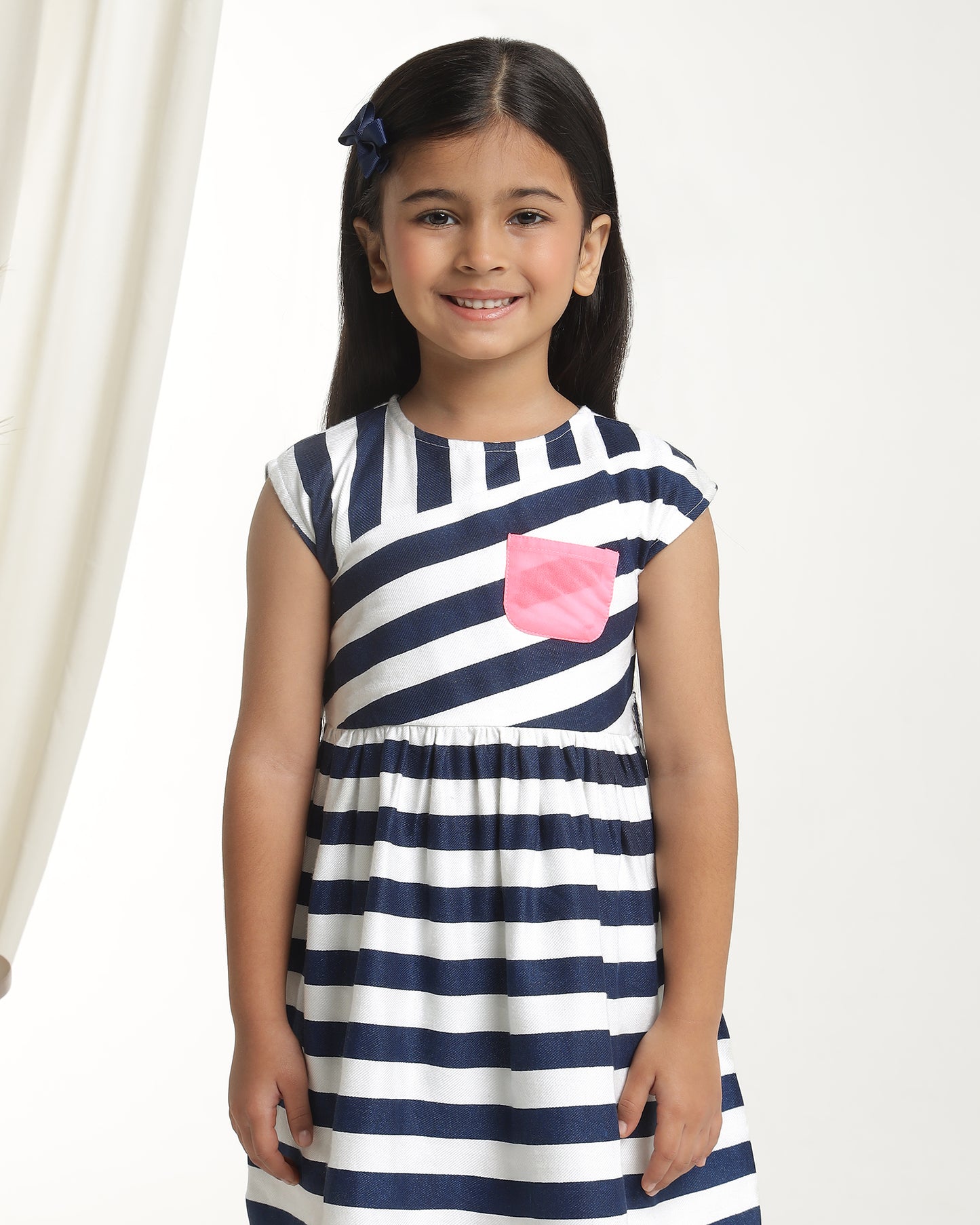 Girls Striped Fit & Flare Dress