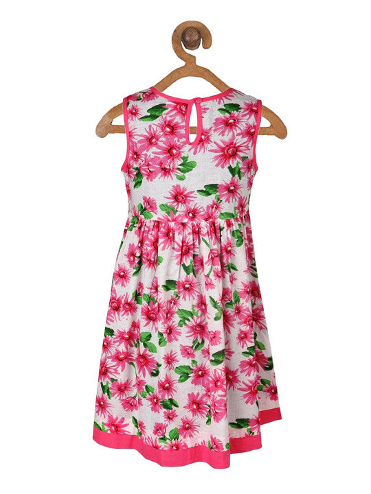 Girls Floral Lace Sleeveless Dress