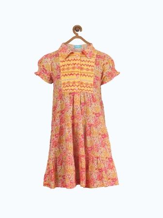 Girls Ethnic Printed Fit & Flare Dress