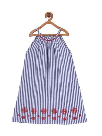 Girls Embroidered Sleeveless Dress