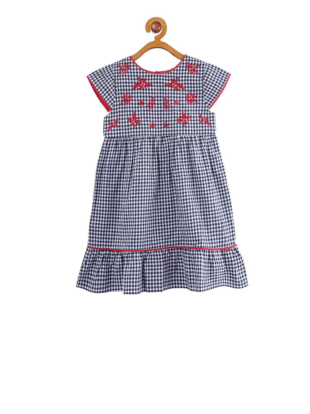 Girls Embroidered Flared Dress