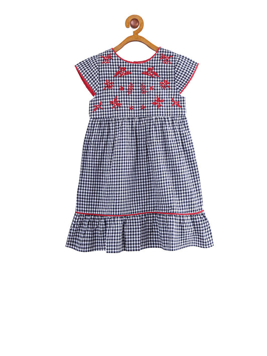 Girls Embroidered Flared Dress