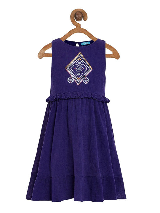 Girls Embroidered Fit & Flare Dress